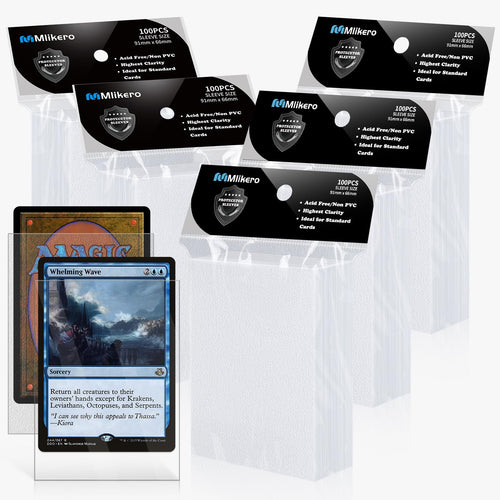 500 Counts Card Sleeves Matte Clear Card Sleeves Deck Card Protectors Trading Card Sleeves Fit for MTG Baseball Cards Sports Cards Game Cards (Matte Clear)