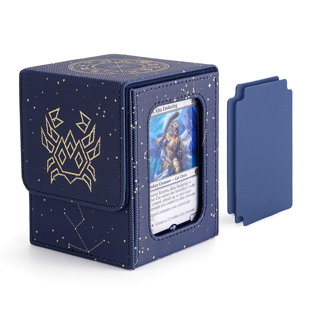 Venssu MTG Deck Box for Commander DisplayCard Deck Box Fits 100 Double Sleeved Cards Deck Box TCG with 2 Dividers and 1 Toploader (Cancer)