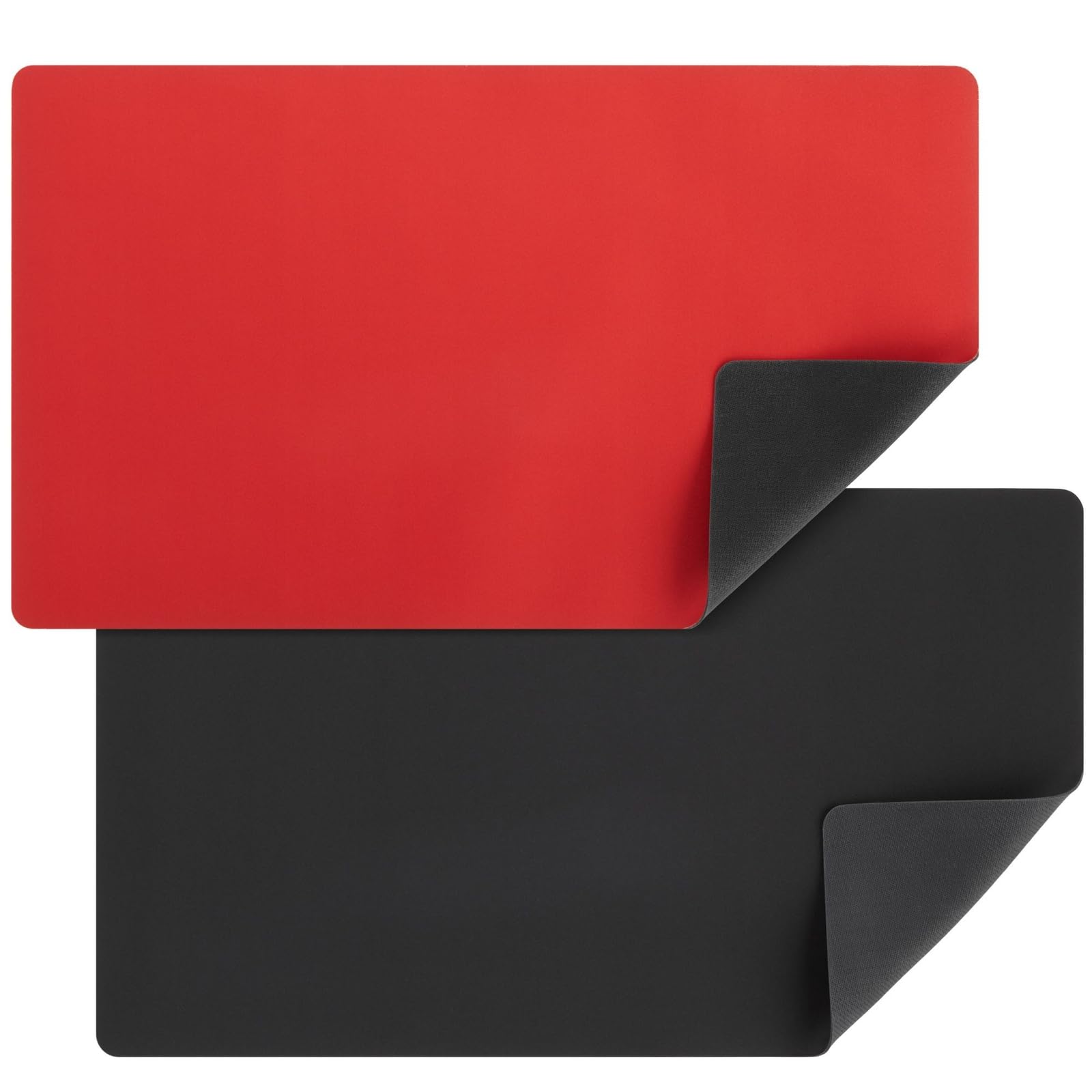 2 Pack Card Game Mat for MTG – Board Game Magic and TCG Playmat Color Black/Red (24x14 in)